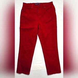 Gloria Vanderbilt 10 Short Red Amanda Jeans Five Pocket Zipper Fly Straight Leg